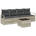 vidaXL Set de canapele pentru grădină 5 pcs Gri deschis și gri închis