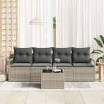 vidaXL Set de canapele pentru grădină 5 pcs Gri deschis și gri închis