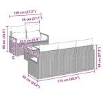 vidaXL Set de canapele pentru grădină 6 pcs Maro și Crem