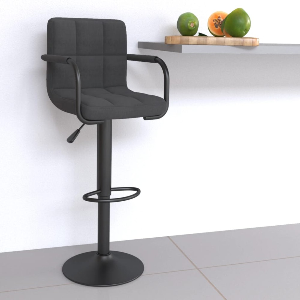 vidaXL Scaun de bar, gri închis, material textil