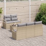 vidaXL Set de canapele pentru grădină 6 pcs Bej și gri 55 x 55 x 37 cm