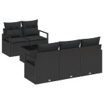 vidaXL Set de canapele pentru grădină 6 pcs Negru 55 x 55 x 37 cm