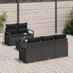 vidaXL Set de canapele pentru grădină 6 pcs Negru 55 x 55 x 37 cm