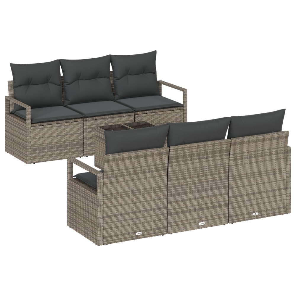 vidaXL Set de canapele pentru grădină 7 pcs Gri 55 x 55 x 37 cm