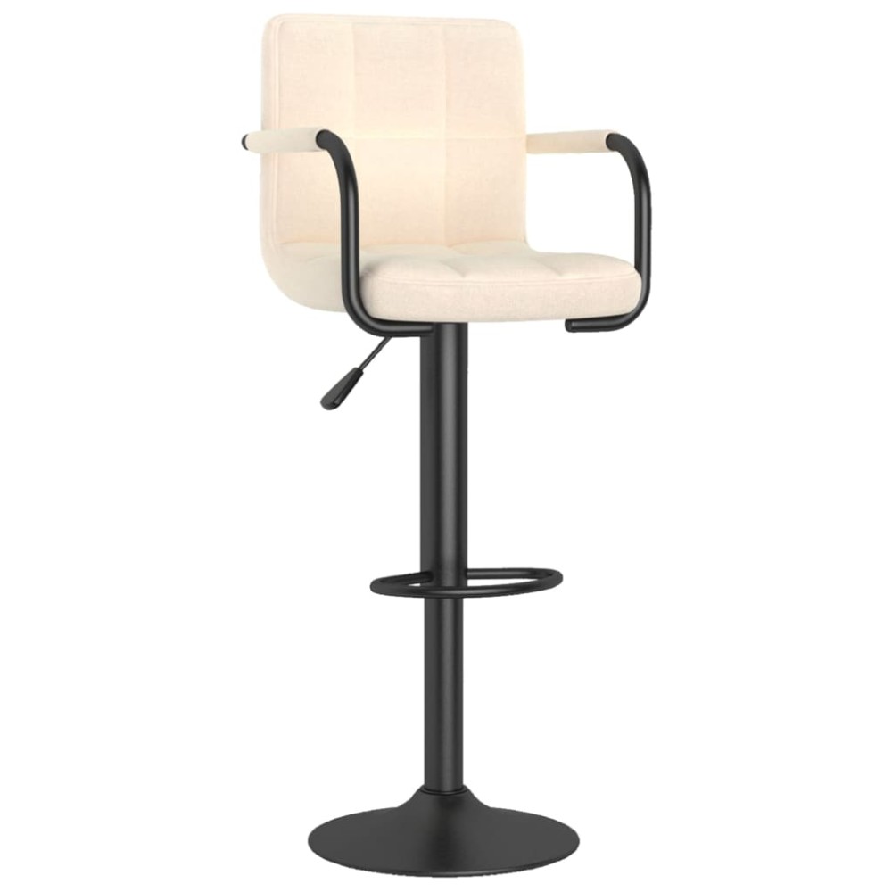 vidaXL Scaun de bar, crem, material textil