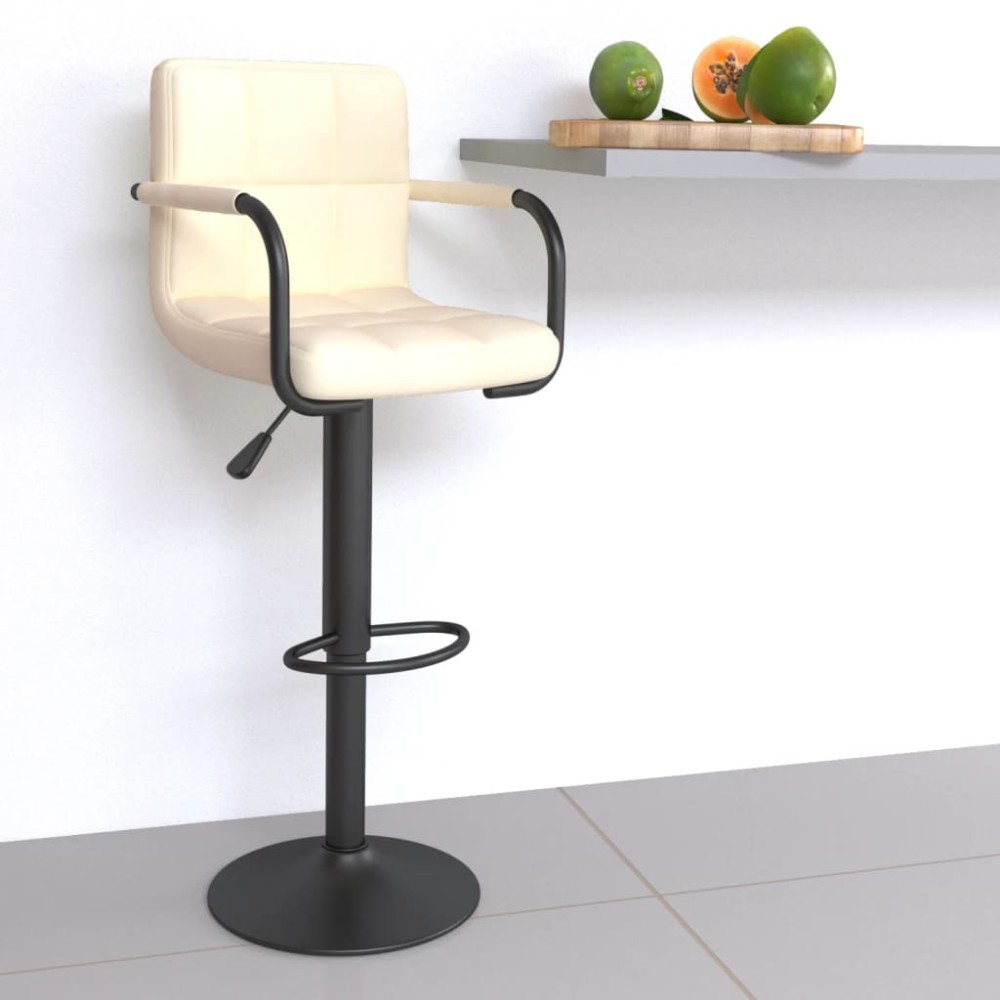 vidaXL Scaun de bar, crem, material textil