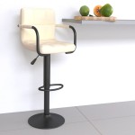 vidaXL Scaun de bar, crem, material textil vidaXL Scaun de bar, crem, material textil