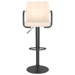 vidaXL Scaun de bar, crem, material textil vidaXL Scaun de bar, crem, material textil