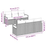 vidaXL Set de canapele pentru grădină 7 pcs Bej și gri 55 x 55 x 37 cm