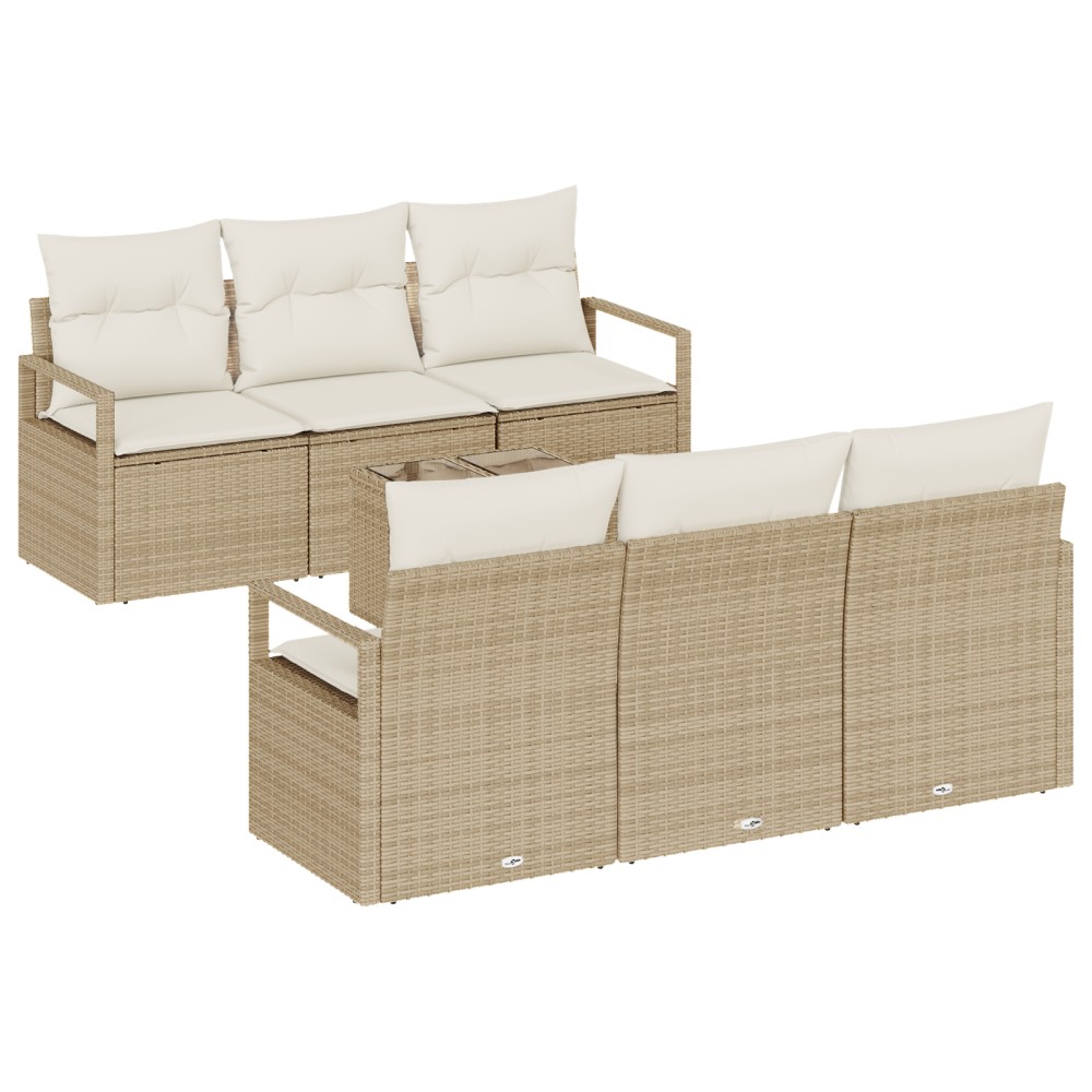 vidaXL Set de canapele pentru grădină 7 pcs Bej și crem