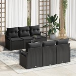 vidaXL Set de canapele pentru grădină 7 pcs Negru 55 x 55 x 37 cm