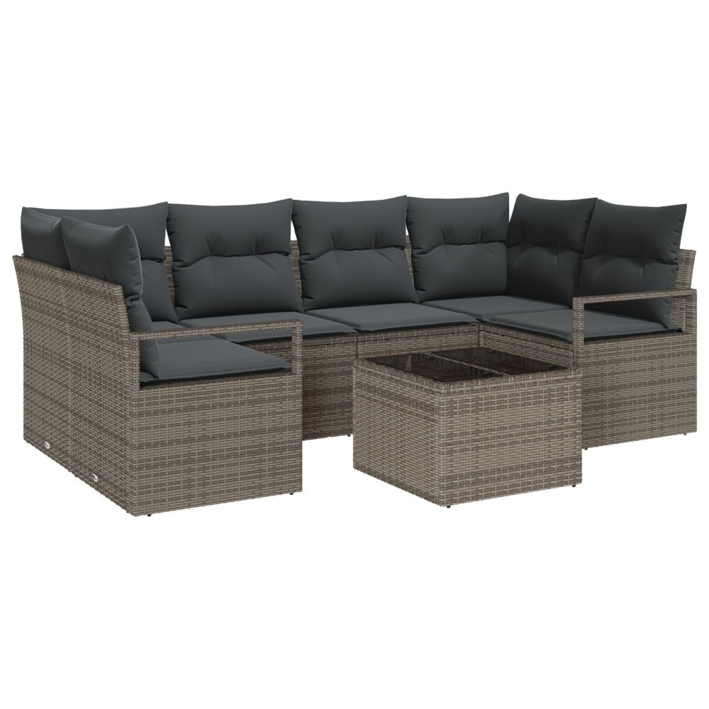 vidaXL Set de canapele pentru grădină 7 pcs Gri 55 x 55 x 37 cm