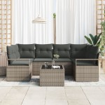vidaXL Set de canapele pentru grădină 7 pcs Gri 55 x 55 x 37 cm vidaXL Set de canapele pentru grădină 7 pcs Gri 55 x 55 x 37 cm