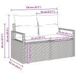 Set 7 Piese Canapea Grădină cu Pernă Bej Ratan Polimeric Set 7 Piese Canapea Grădină cu Pernă Bej Ratan Polimeric