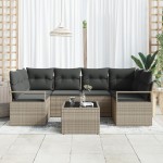 vidaXL Set de canapele pentru grădină 7 pcs Gri deschis și gri închis vidaXL Set de canapele pentru grădină 7 pcs Gri deschis și gri închis