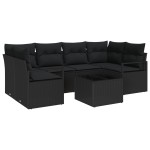 vidaXL Set de canapele pentru grădină 7 pcs Negru 55 x 55 x 37 cm vidaXL Set de canapele pentru grădină 7 pcs Negru 55 x 55 x 37 cm