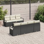 vidaXL Set de canapele pentru grădină 8 pcs Negru și Crem