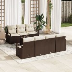 vidaXL Set de canapele pentru grădină 8 pcs Maro și Crem
