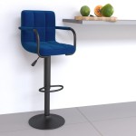 vidaXL Scaun de bar, albastru, material textil vidaXL Scaun de bar, albastru, material textil