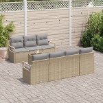 vidaXL Set de canapele pentru grădină 8 pcs Bej și gri 55 x 55 x 37 cm