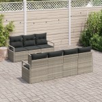 vidaXL Set de canapele pentru grădină 8 pcs Gri deschis