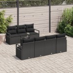 vidaXL Set de canapele pentru grădină 8 pcs Negru 55 x 55 x 37 cm