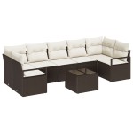 vidaXL Set de canapele pentru grădină 8 pcs Maro și Crem