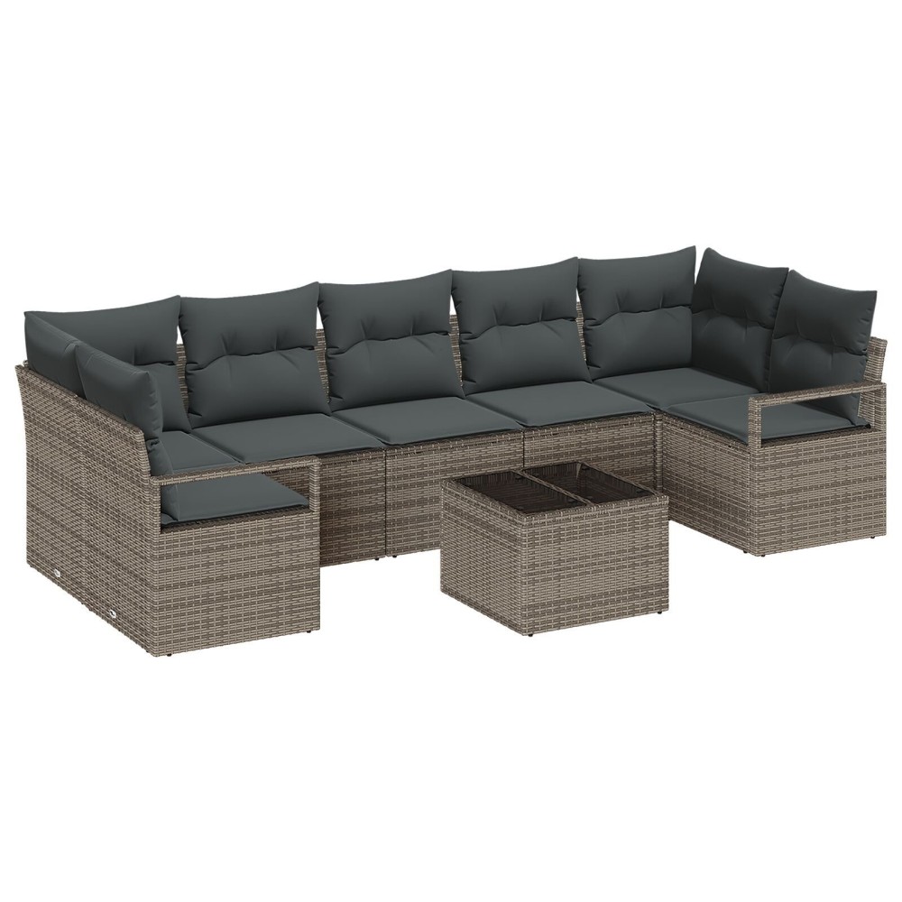 vidaXL Set de canapele pentru grădină 8 pcs Gri 55 x 55 x 37 cm