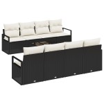vidaXL Set de canapele pentru grădină 7 pcs Negru și Crem vidaXL Set de canapele pentru grădină 7 pcs Negru și Crem
