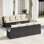 vidaXL Set de canapele pentru grădină 7 pcs Negru și Crem vidaXL Set de canapele pentru grădină 7 pcs Negru și Crem