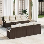vidaXL Set de canapele pentru grădină 7 pcs Maro și Crem vidaXL Set de canapele pentru grădină 7 pcs Maro și Crem