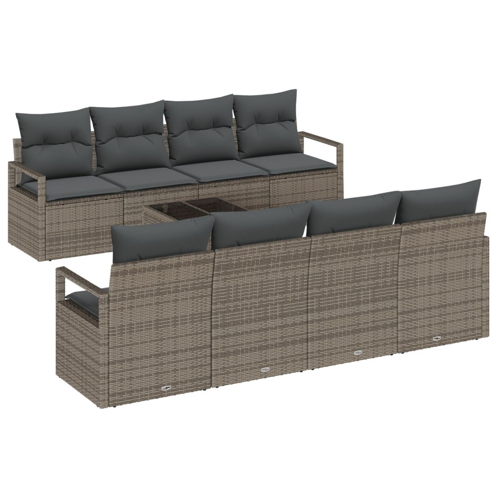 vidaXL Set de canapele pentru grădină 7 pcs Gri 55 x 55 x 37 cm