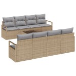 vidaXL Set de canapele pentru grădină 7 pcs Bej și gri 55 x 55 x 37 cm