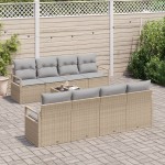 vidaXL Set de canapele pentru grădină 7 pcs Bej și gri 55 x 55 x 37 cm