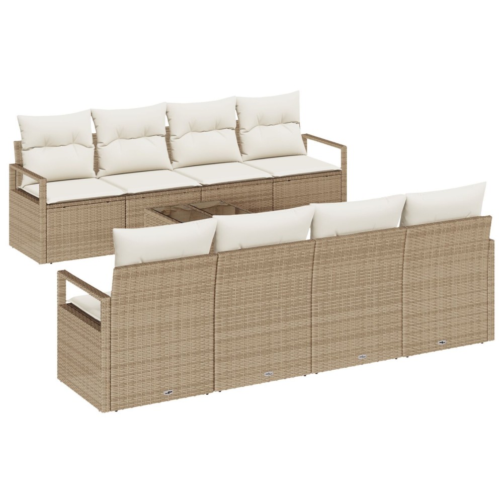 vidaXL Set de canapele pentru grădină 7 pcs Bej și crem