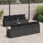 vidaXL Set de canapele pentru grădină 7 pcs Negru 55 x 55 x 37 cm vidaXL Set de canapele pentru grădină 7 pcs Negru 55 x 55 x 37 cm