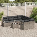 vidaXL Set de canapele pentru grădină 9 pcs Gri 55 x 55 x 37 cm
