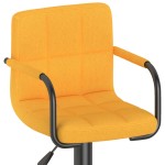 vidaXL Scaun de bar, galben muștar, material textil vidaXL Scaun de bar, galben muștar, material textil