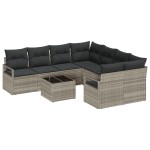 vidaXL Set de canapele pentru grădină 9 pcs Gri deschis și Negru vidaXL Set de canapele pentru grădină 9 pcs Gri deschis și Negru