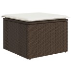 Set 5 Piese Canapea Grădină cu Perne Maro Poli Ratan Set 5 Piese Canapea Grădină cu Perne Maro Poli Ratan