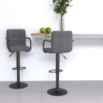 vidaXL Scaune de bar, 2 buc., gri deschis, material textil vidaXL Scaune de bar, 2 buc., gri deschis, material textil