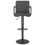 vidaXL Scaune de bar, 2 buc., gri închis, material textil