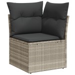 vidaXL Set de canapele pentru grădină 4 pcs Gri deschis Rattan poli vidaXL Set de canapele pentru grădină 4 pcs Gri deschis Rattan poli