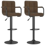vidaXL Scaune de bar, 2 buc., maro, material textil