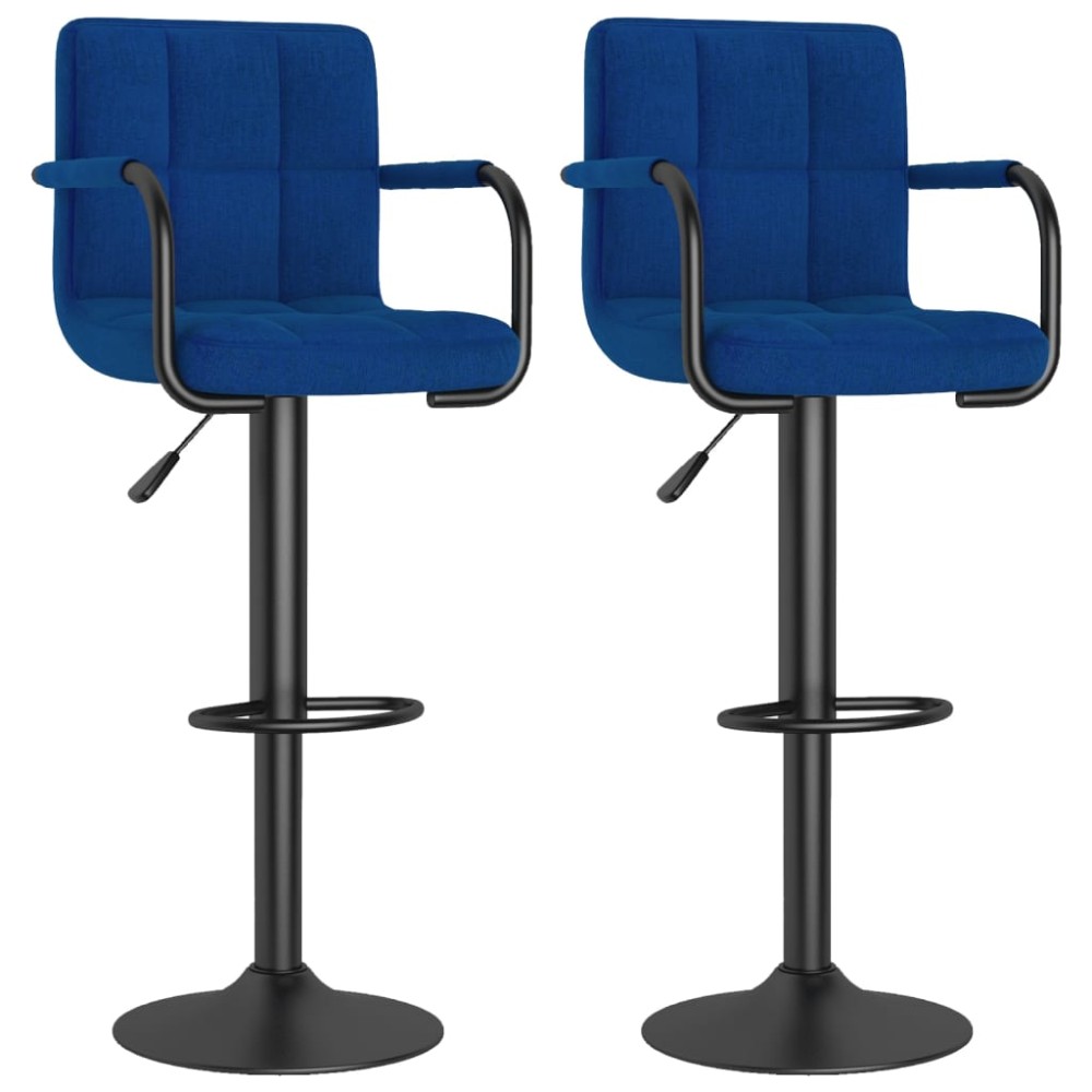 vidaXL Scaune de bar, 2 buc., albastru, material textil