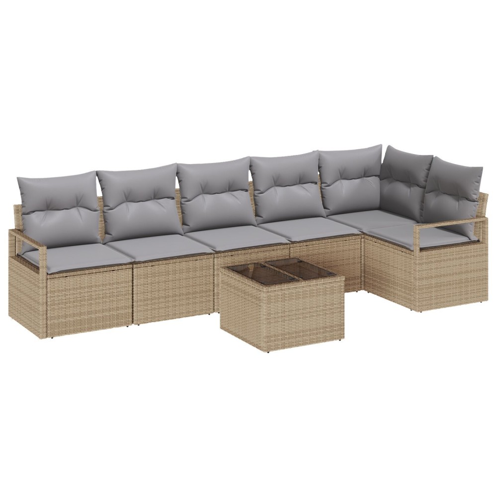 Set Canapea de Grădină vidaXL cu Perne Ratan Poly Negru