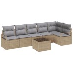 Set Canapea de Grădină vidaXL cu Perne Ratan Poly Negru Set Canapea de Grădină vidaXL cu Perne Ratan Poly Negru