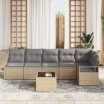 Set Canapea de Grădină vidaXL cu Perne Ratan Poly Negru Set Canapea de Grădină vidaXL cu Perne Ratan Poly Negru