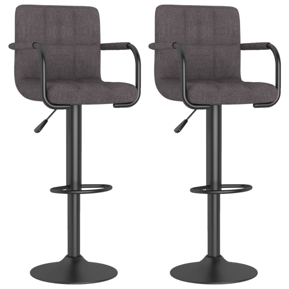 vidaXL Scaune de bar, 2 buc., gri taupe, material textil