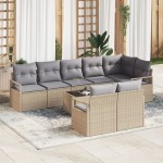 vidaXL Set de canapele pentru grădină 9 pcs Bej Rattan poli vidaXL Set de canapele pentru grădină 9 pcs Bej Rattan poli